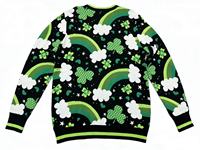 Pull en tricot imprimé à col rond, 100% acrylique, doux et chaud, pull décontracté pour femmes, style hiver, confortable, pour tous les jours, style de vacances