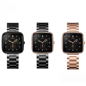 Elegante Reloj Cuadrado de Acero Negro con Diamantes, Reloj de Pulsera de Cuarzo de Origen de Fábrica al por Mayor con Función de Reserva de Marcha - Product Image 6