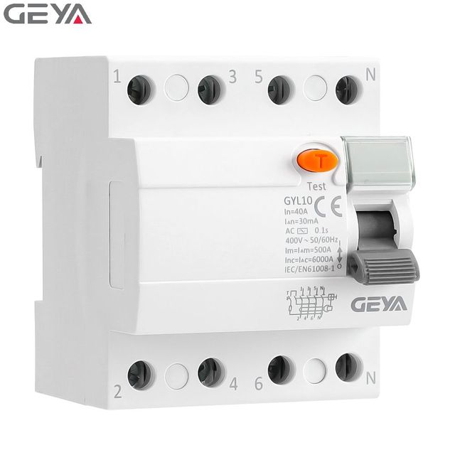 GEYA OEM ODM Wholesale GYL10 4P Earth Leakage Residual Current Circuit Breaker Good Price ELCB 10mA 30mA 100mA 300mA 500mA