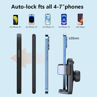 Support de téléphone pour voiture |   Support de téléphone portable pour voiture à fixation sur grille d'aération avec force de serrage super puissante, en cuir, avec port de charge réservé