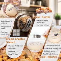 Kit de démarrage de levain naturel réutilisable 18 pièces avec pot de 34 oz, thermomètre et moule à biscuits pour la fermentation et la levée - Marque YG
