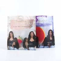 Bolsa de Plástico Transparente con Logotipo Personalizado al por Mayor para Extensiones de Cabello, Cabello Trenzado, Bolsa de PE con Cierre Hermético para Cabello Largo