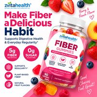 Gummies de fibres à marque privée OEM, 5g par portion, 90 unités, sans sucre, soutien digestif, service d'emballage personnalisé