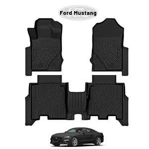 Los más vendidos de lujo para todo tipo de clima 3D resistente a los arañazos accesorios de coche Oem personalizado 3D Tpe alfombrillas de coche para Ford Mustang