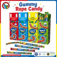 Bonbons Gommeux en Corde en Gros d'Usine, Bonbons Moelleux et Croquants Colorés, Enrobés, aux Fruits, pour Enfants
