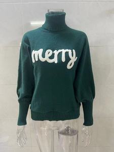 Winter Girl <strong>Ugly</strong> Christmas Wine Clothes Fall Ladies Dolman Sleeve Knit Sweater Loose Women Knitted <strong>Top</strong> Women's Christmas Sweater - Product Image 2