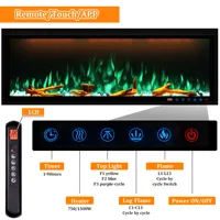 Cheminée électrique Wifi Alexa Télécommande Murale Encastrée Conception Y Compris Éclairage Décoratif Ménage