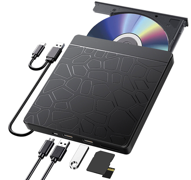 Factory Price 5in1 Slim External USB 3.0 TpypeC DVD CD RW Writer Drive Burner Reader Player for Laptop PC High Quality
