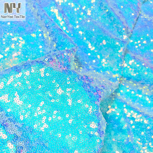 Nanyee Dệt Trung Bình Trọng Lượng Siêu Lấp Lánh 4 Cách Đàn Hồi Tất Cả Các Hơn Căng Đan Màu Ngọc Lam Ánh Kim Sequin Vải Cho Khiêu Vũ Mặc - Product Image 4