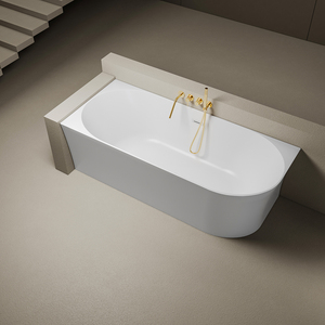 Suly Merlin cuadrado borde estrecho transición en forma de arco mano izquierda mano derecha bañera acrílica independiente bañera de hidromasaje Baño de remojo - Product Image 1