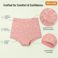 Ropa Interior Menstrual Desechable de Seda Helada sin Costuras con Estampado Floral para Mujer, Alternativa a las Bragas Menstruales, Venta al por Mayor de Fábrica