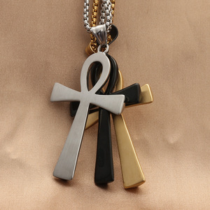 Stainless Steel <b>Cross</b> Pendant Necklace Men's Geometric Design Fashion Jewelry 280406 - Product Image 2