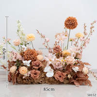 Groothandel Bruine Kunstbloemen Bruiloft Herfst Bruiloft Gangdecoratie Bloemstukken Ceremonie Evenement Decoratie