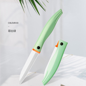 Tuyệt vời nhà máy bán buôn hộ gia đình xách tay kích thước nhỏ màu hồng sắc nét lưỡi gốm + PP gấp Pocket trái cây dao - Product Image 6