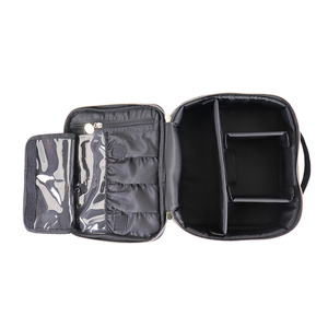 Custom Logo Leather Travel Portable <b>Makeup</b> Bag Cosmetic Box Three Colors Light <b>Case</b> with LED Mirror - Product Image 6