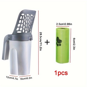 La más nueva pala de arena para gatos portátil de plástico 2 en 1 desmontable con bolsas de basura - Product Image 4