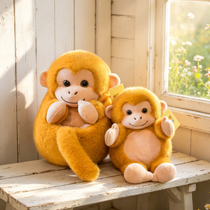 Peluche singe doré ultra doux, adorable, à câliner, personnalisable OEM ODM, vente en gros directe usine pour cadeau enfant - Product Image 3
