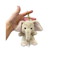 Porte-clés en peluche éléphant de 12 cm, mignon, doux, jouet en peluche, poupée, breloque moelleuse, pendentif, porte-clés éléphant en peluche