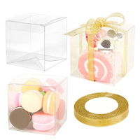 Boîtes d'emballage en PVC transparent personnalisables, boîtes cadeaux carrées en PET transparent, boîtes cadeaux pliables en plastique