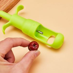 Cherry Pits <b>Red</b> <b>Date</b> Pitting Device Kitchen Pit Separator Fruit Slicer Knife Tools Push Type Quick Core Remover - Product Image 6