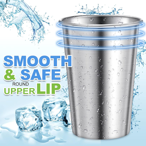 Wiederverwendbare Stapelbare Trinkbecher Tumbler für Bar Reisen Outdoor Camping Edelstahl-Becher Großpackung Kleine Metall-Pint-Becher zum Trinken - Product Image 2
