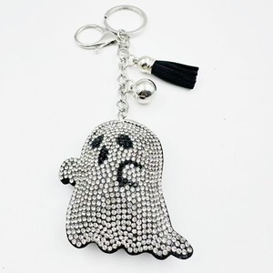 New Diamond-encrusted Korean Velvet Zinc Alloy Alien Hot Iron Figure Keychain Bone Cartoon Animation <b>Key</b> <b>Ring</b> - Product Image 3