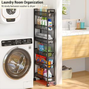 Kitchen Storage Rack Multi Layer Metal Movable Stand For Spice And Vegetable Organizing - Product Image 3
