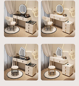 Nouvelle coiffeuse intelligente minimaliste moderne pour chambre à coucher, avec éclairage LED rose, meuble de maquillage pour la maison, 2026 - Product Image 4