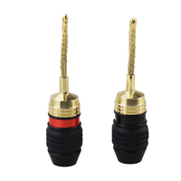 Conector de Audio Tipo Banana de 4mm Chapado en Oro con Tornillos de Seguridad para Cable de Altavoz
