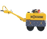 Petit mini compacteur de rouleau compresseur vibrant en béton bitumineux à double tambour avec moteur diesel hydraulique refroidi à l'eau