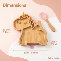 Assiette pour tout-petit en bambou avec compartiments et base d'aspiration en silicone de qualité alimentaire, assiette à dîner naturelle pour enfants, écologique, vente en gros