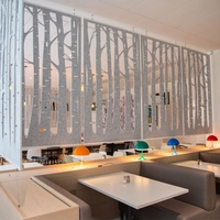 Cloison de bureau suspendue d'art moderne avec design 3D, panneau acoustique en fibre de polyester écologique