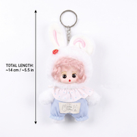 Porte-clés Lapin en Peluche Kawaii Tendance 2026 avec Visage en Vinyle, Jouet Doux en Forme de Lapin pour Sac d'École, Clé de Voiture, Accessoire Cadeau