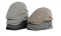 Boina Unisex de Terciopelo de Oveja Transpirable para Otoño e Invierno, Estilo Británico Retro Artístico, Gorra de Pico de Pato con Forro Polar, para Deportes y Fiestas