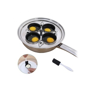 Thép không gỉ luộc Chảo trứng nồi 4 không dính ly lớn trứng poacher trứng Maker Cookware Set - Product Image 3