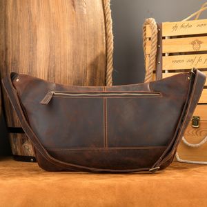 2025 Crazy Horse cuir <span class=keywords><strong>sortie</strong></span> bandoulière hommes sac grande capacité rétro sac à bandoulière mode hommes poitrine sac - Product Image 4