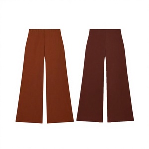 Pantalones de Mujer de Cintura Alta Elástica y Pierna Ancha, Novedad Primavera 2026, Ajuste Holgado, Tejidos, Vintage, Antiarrugas, Casuales - Product Image 3