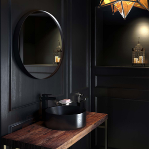 For Modern Round Wall Mounted <strong>Silver</strong> <strong>Bathroom</strong> <strong>Mirror</strong> with Matte Black Frame Decorative <strong>Mirrors</strong> for the Home - Product Image 4