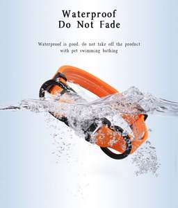 Maßgefertigtes Umweltfreundliches Orange Haustier-Halsband-Leine-Set Weiches Wasserdichtes PVC Trainings-Lauf-Langleine Nylon-Gurtband Bedruckt - Product Image 4