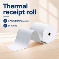 Rouleaux de papier thermique 80x80mm pour imprimantes POS/ATM, 100% pâte de bois vierge, papier de caisse enregistreuse