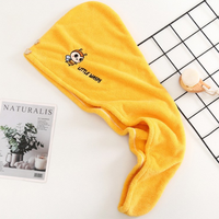 Serviette à cheveux brodée en velours corail, séchage rapide, pour femme