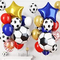 Kit de ballons de football, ballons en feuille d'aluminium et ballons en latex pour garçons, décorations de fête d'anniversaire sur le thème du football