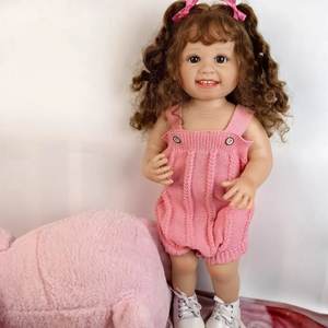 Cheveux enracinés bébé pleine Silicone nouveau-né poupée peut bain 55cm <span class=keywords><strong>Reborn</strong></span> fille bébé poupées pour cadeau pour enfants - Product Image 1