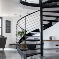 Escalier en colimaçon moderne en acier inoxydable, durable, écologique et sûr pour l'extérieur