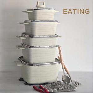 Pentole antiaderenti in alluminio pressofuso 16 pezzi Set di pentole da cucina di grandi dimensioni Set di pentole a induzione in <span class=keywords><strong>granito</strong></span> - Product Image 1