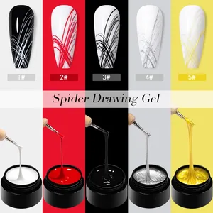 Vernis à ongles gel UV 5ml pour dessin d'araignées, noir et blanc, pour manucure, fournitures pour nail art - Product Image 6