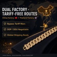 Bracelet maille cubaine Miami 10 mm pour homme, style Hiphop Bling Bling, pavé de zircone cubique (CZ), fait main, bijoux d'usine, Iced Out