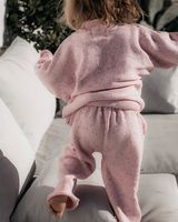 Vente chaude 100% coton tricots maman et Mini automne/hiver chaud et doux à manches longues 2 pièces ensemble décontracté