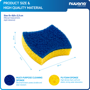 Spugna per Pulizia Anti-Graffio: Fibra Blu, Spugna Gialla per Superfici Delicate in Cucina - Product Image 3