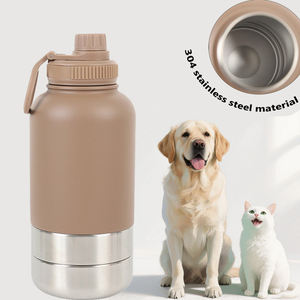 3 in 1 304 baja tahan karat 32oz + 9oz + 8oz baja tahan karat portabel tempat makan hewan peliharaan perjalanan luar ruangan mangkuk terisolasi botol air anjing - Product Image 3